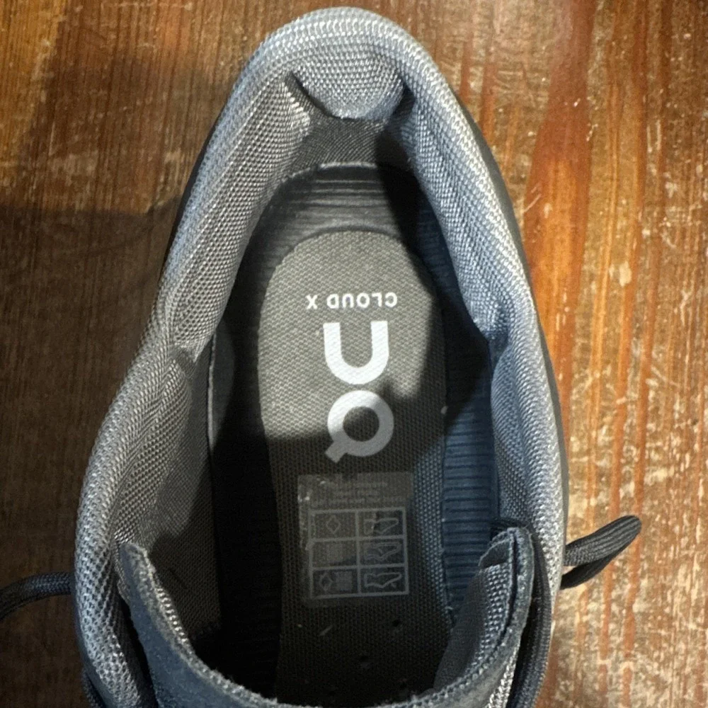On Cloud X Women's Sz 8  Cross Training Shoe Black/Asphalt Low-top Lightweight